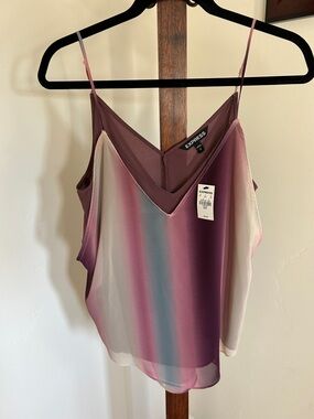 NWT Express v-neck camisole/TankTop‎ colorful ombre stripe pattern Size S